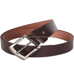 Cinturón informal de cuero de moda para hombre marrón hecho a medida con hebilla de aleación, hebilla de zinc, cinturones de cuero originales para hombre a bajo precio - Product Image 2