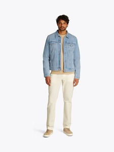 Ripped distressed <b>denim</b> <b>jacket</b> made with soft breathable fabric featuring a modern rugged look reinforced seams - Product Image 2