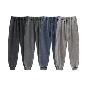 Pantalones de chándal ajustados de felpa francesa gruesa para mujer, con estampado, cintura media, puños elásticos, informales, de punto, para invierno - Product Image 1