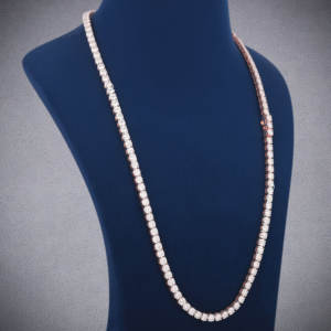 Collar de tenis chapado en oro de 24 pulgadas y 4 mm de plata de ley 925 para mujer, joyería personalizada para boda. - Product Image 2