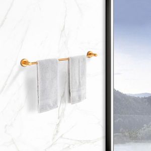 Porte-serviettes mural extensible moderne de 16 à 27 pouces, finition bronze, en aluminium spatial, or brossé, pour salle de bain et cuisine - Product Image 4