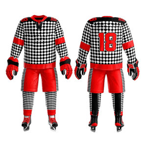 Pantalones de Hockey sobre Hielo Personalizados para Hombre, Manga Larga, Cuello en V, Sublimados, Absorbentes de Humedad, 100% Poliéster, Ropa Deportiva para Equipos Adultos - Product Image 3