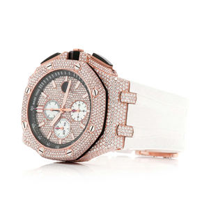 Iced Out Moissanite <b>Watch</b> VVS Diamond Hip Hop Round Dial Stainless Steel <b>Quartz</b> <b>Men</b> 20mm Band Glass Crystal Luxury Fashion - Product Image 2