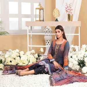 Diba's Beautiful Stylish 3-Piece Salwar Kameez Vestido paquistaní de uso diario de alta calidad para damas Tamaño adulto Tawakkal Volumen - Product Image 2