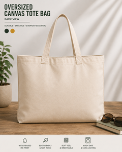 Oversized 12oz Cotton <b>Canvas</b> <b>Tote</b> Bag Large Capacity Reusable Shopping Beach Travel Grocery Bag Custom Logo Print - Product Image 6