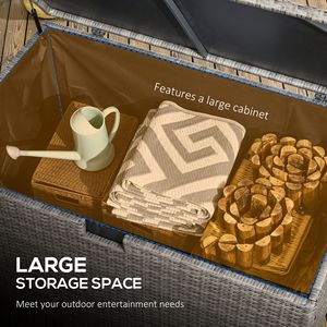 Espaciosa Caja de Almacenamiento de Mimbre para Exteriores de 113 Galones, Color Gris, Solución para la Organización de Objetos junto a la Piscina - Product Image 4