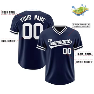 <b>Baseball</b> Jersey 100%Polyester Breathable V Neck Short Sleeve Sublimation Sports Shirt Lightweight Practice Club Team Jersey - Product Image 4