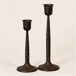 Handmade Hammered Metal Taper Candle <b>Holder</b> Set Iron <b>Candlestick</b> <b>Holders</b> for Wedding Table Centerpiece and Antique Home Decor - Product Image 3