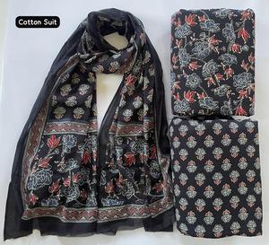 Tela de algodón estampada a mano al por mayor para vestidos, materiales para trajes sin coser, ropa étnica india hecha a mano. - Product Image 4