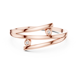 Bague minimaliste ouverte en moissanite, plaquée or 14 carats, en alliage d'argent sterling, sertie clos, design moderne pour femme - Product Image 6