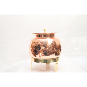 Distributeur d'eau en cuivre pur avec finition martelée et robinet en laiton anti-fuite, pot de stockage ayurvédique traditionnel pour la maison et le bureau - Product Image 5