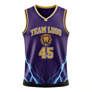 Ensemble d'uniformes de basketball d'été personnalisés pour hommes – Respirant, séchage rapide, protection UV, anti-humidité – Maillot et short en polyester – Numérique - Product Image 1