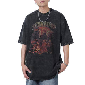 เสื้อยืดดีไซน์เนอร์ทรงโอเวอร์ไซส์ ลวดลายกราฟิก DTG ประดับเพชร งานวินเทจ สีดำ สไตล์สตรีทแวร์ ยูนิเซ็กส์ - Product Image 2