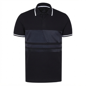 Camisetas Polo de Poliéster de Color Negro Sólido para Hombre, Estilo Bold Look, Ligeras y Ecológicas, Camisetas Polo Urbanas para Hombre a Precio Económico - Product Image 1