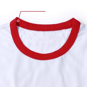 T-shirts pour hommes tendance, manches courtes, couleur blanche avec bordure rouge, en coton, pour l'été - Product Image 6