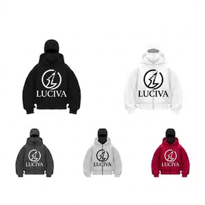 Balaclava Full-Zip Hoodie – Heavyweight Techwear Ski Mask Hooded Sweatshirt Streetwear - Product Image 1