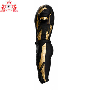 Impression par sublimation or noir, matériau polyester de haute qualité, service OEM, uniforme de football américain - Product Image 5