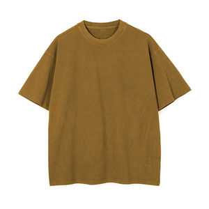 T-shirt à manches courtes pour homme, style streetwear surdimensionné, design personnalisé, col rond, jersey tricoté décontracté, 100% coton, bleu - Product Image 1