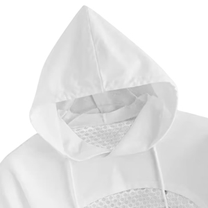Sudadera con Capucha Negra para Mujer, con Espalda de Malla, Manga Larga, Color Sólido, Tejida, Transpirable, Informal de Invierno, Ecológica, de Poliéster - Product Image 5