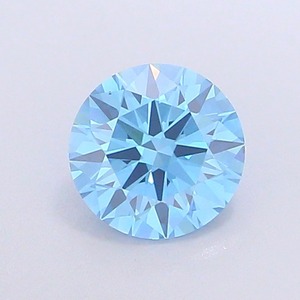 Diamant CVD de laboratoire taille ronde, 1,11 carat, couleur bleu vif fantaisie, clarté VS1, polissage excellent, pierre brute de qualité supérieure pour bague - Product Image 1