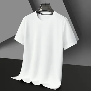 New Summer Solid <b>Waffle</b> Round Neck Short Sleeved Breathable T-<b>shirt</b> for Men's Top-White 4XL - Product Image 1