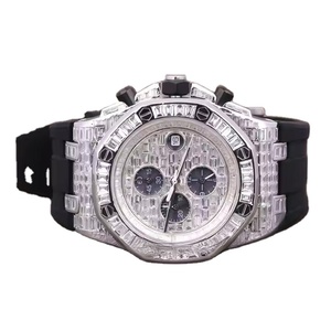 Unisex Luxury Stainless Steel Alloy <b>Digital</b> Diver Classic <b>Watch</b> Moissanite Baguette Diamond Iced Custom Logo Antique Hip Hop - Product Image 1