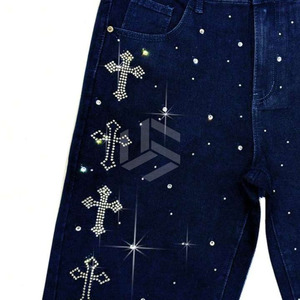 Shorts en jean bleu pour hommes 100% coton écologique non tissé style vintage décontracté pour la gym et le quotidien en provenance du Pakistan - Product Image 2