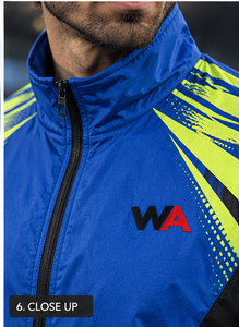 Custom Men Graphic Panel Windbreaker <b>Tracksuit</b> Royal Blue & <b>Neon</b> Yellow Athletic Breathable Regular Fit Wear Jogging Suit OEM - Product Image 6