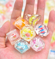 Mini Planet DND Ensembles de dés en résine fabriqués à la main avec vente en gros de dragons polyédriques GM Impex RPG Donjons Dragons avec bords