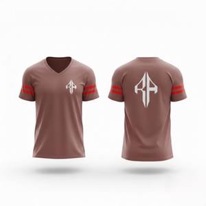 Maillot de football américain col en V de qualité supérieure pour homme – T-shirt d'été à manches courtes, couleur unie, grandes tailles, 100 % polyester respirant et à séchage rapide - Product Image 1