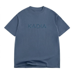 240GSM Heavyweight Cotton T-shirt <b>Slate</b> Blue Custom embroidery Logo Men's Plain Casual Tee High Quality Cotton T-shirt Wholesale - Product Image 2