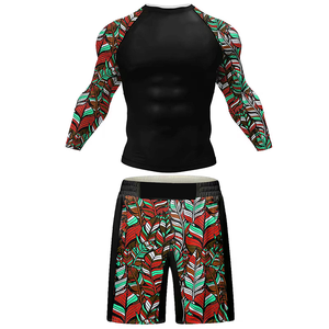 Conjunto de Yoga de 2 Piezas, Top de Manga Tres Cuartos Estampado con Pantalones Cortos, Impresión por Sublimación, Secado Rápido, Spandex, Poliéster, Cuello Redondo - Product Image 5