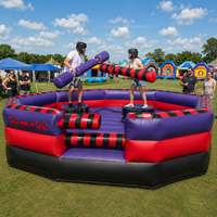 Arène de combat interactive gonflable commerciale pour joute de gladiateurs, avec bâtons de joute rembourrés en PVC, certifiée CE, Max
