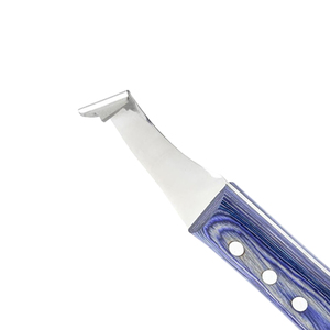 Couteau à sabots professionnel bleu à manche en bois pour le soin et la coupe des sabots, couteau vétérinaire durable pour le soin des sabots de chèvre, de mouton et de cheval - Product Image 3