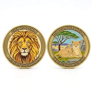 Monedas de Zinc Personalizadas con Diseño de León 3D, Doble Cara, Bañadas en Oro, con Numeración en el Borde, Estilo Antiguo, para Publicidad o Recuerdo - Product Image 6