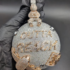 Colgante de Moissanita Personalizado con Nombre Estilo Hip Hop, Plata 925, Joyería Fina Unisex, Colgantes y Dijes - Product Image 1