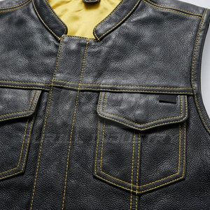 <b>Men</b> Premium Winter <b>Leather</b> <b>Vest</b> Stylish Fit Designed for Modern Casual Fashion Long Term Wear Comfort Cotton Filled Breathable - Product Image 6