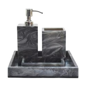 Minimalist Eco-Friendly Luxury resin <b>Bathroom</b> <b>Set</b> Rectangle <b>White</b> with Accents Easy to Clean Square <b>bathroom</b> <b>accessories</b> <b>set</b> - Product Image 4