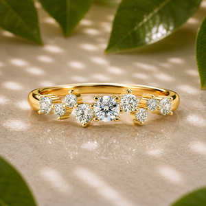 Anillos de Compromiso y Boda de Oro Sólido de 14K con Diamantes Cultivados en Laboratorio, Corte Brillante Redondo, para Mujer, 0.30 CTW, Joyería para Uso Diario - Product Image 1