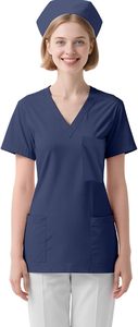 Haut de blouse médicale à col en V pour femme, uniforme d'allaitement à manches courtes avec poches, vente en gros, tenue de travail pour hôpitaux et cliniques chirurgicales - Product Image 2
