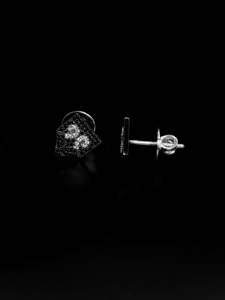 Black White Lab Grown <b>Stud</b> Earrings Iced Out Two Tone 925 <b>Silver</b> 10K 14K Screw Back Hip Hop Men Women Earring Wholesale Factory - Product Image 3