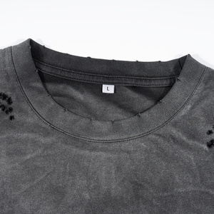 Heavyweight Double Layered Long Sleeve <b>Tshirt</b> Oversized Destroyed and Dirty Effect Long Sleeve <b>Tshirts</b> for Men - Product Image 2