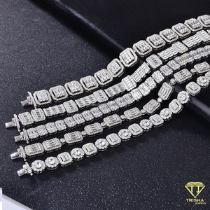 สร้อยคอแฟชั่นแบบ Iced Out ประดับเพชรทรงกลมและสี่เหลี่ยม หรูหรา สไตล์ฮิปฮอป สำหรับผู้ชายและผู้หญิง ขายส่ง สร้อยคอสุดฮิต - Product Image 3