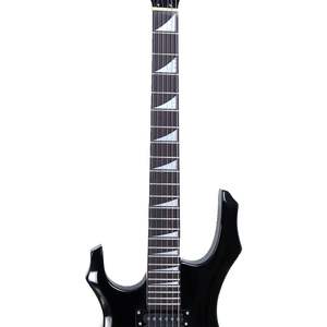 Glarry Flame Guitarra eléctrica para zurdos con pastilla HSH Paquete de guitarra en forma negra que incluye púas de correa Herramienta de llave de cable para sacudir - Product Image 6