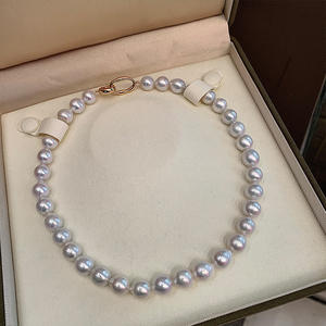 สร้อยคอมุกทรงข้าวสารธรรมชาติคุณภาพสูง ขนาด 4-5 มม. ความยาว 80 ซม. พร้อมตัวล็อคแบบฉีดทอง 14K - Product Image 3