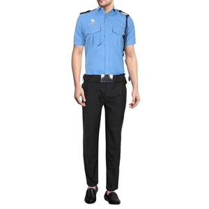 Conjunto de Uniforme de Seguridad Profesional, Camisa de Manga Larga y Pantalones a Juego con Epaulettes en los Hombros y Bolsillos en el Pecho para Trabajo - Product Image 1