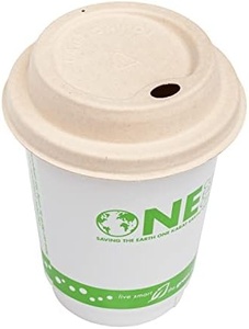 Tapa de café ecológica biodegradable de pulpa de caña de azúcar con orificio de 80 mm para beber, tapa desechable de bagazo para taza de café, compostable 2026 - Product Image 3