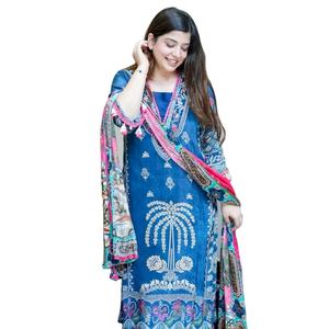 Ensemble Kurti et pantalon en coton muslin indien avec dupatta, style Bollywood, tenue ethnique indienne pour l'été et ensemble de travail manuel - Product Image 5