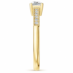 Anillo de Compromiso Solitario de Diamante Cultivado en Laboratorio con Corte Princesa de Lujo, Certificado por IGI, Diamante Redondo, Oro de 10K, 14K, 18K, Plata 925, 935 - Product Image 3