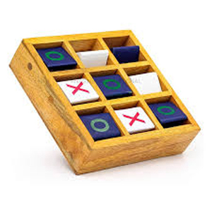 Jeu de Tic Tac Toe de Luxe en Bois Façonné à la Main avec Incrustations en Laiton – Décoration de Table Originale pour Halloween - Product Image 3